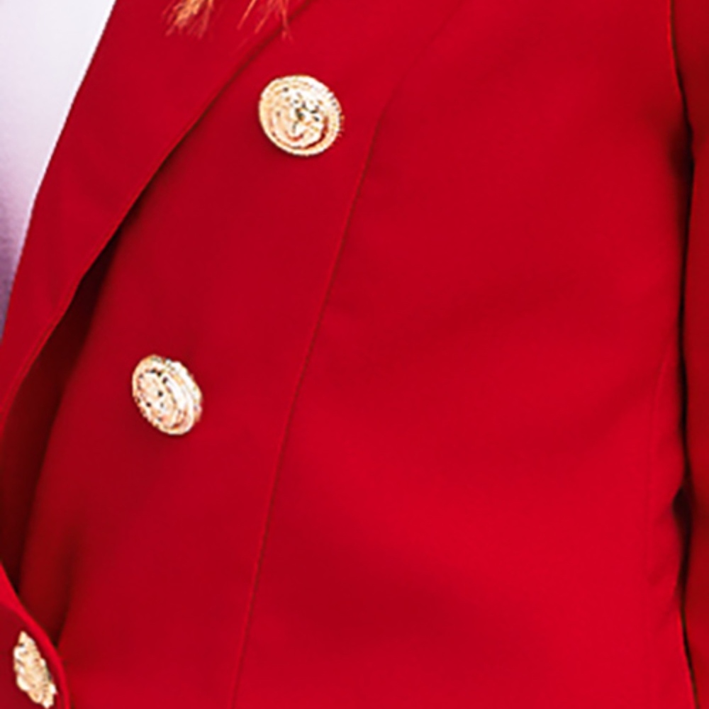 Candy Apple Red Blazer W/ Gold Lion Buttons - Picture 4 of 7